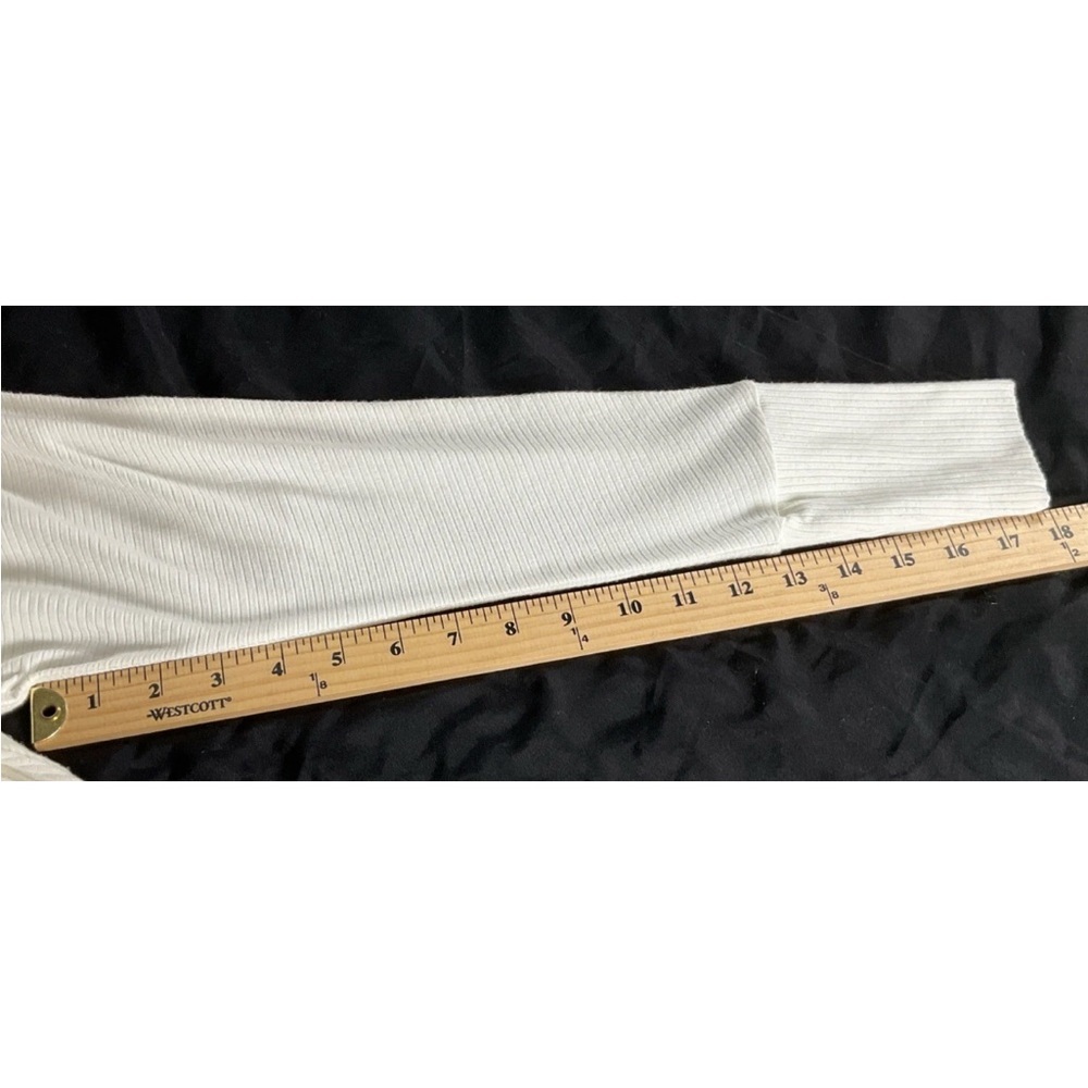 STILLWATER Women’s XS Ivory Ribbed Midi Dress Side Slit LS‎ NWT - Picture 11 of 12